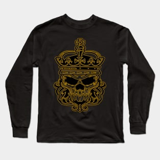 Crown Skull Monarch Design Long Sleeve T-Shirt